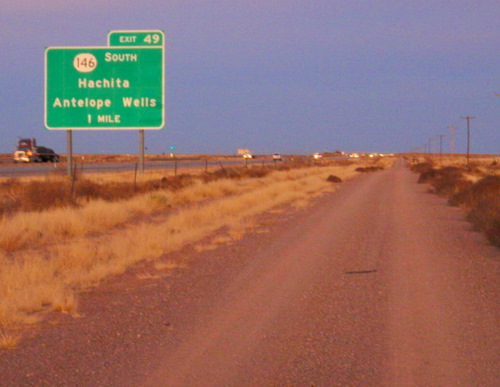 I-10 road exit to Hachita and Antelope Wells, NM.